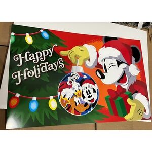 Disney Mickey Mouse Donald Duck‎ Goofy Pluto Happy Holidays Christmas Print